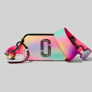 MARC JACOBS Logo Strap Snapshot Small Camera Bag - New Pink Multi